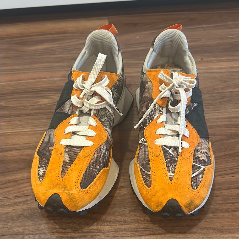 New Balance x Atmos Orange Suede Accent Camouflage Sneakers